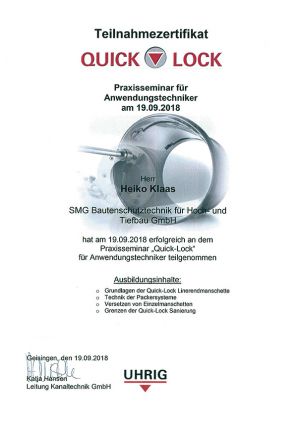 Erfolgreiche Teilnahme am Quick-Lock Praxisseminar in Geisingen